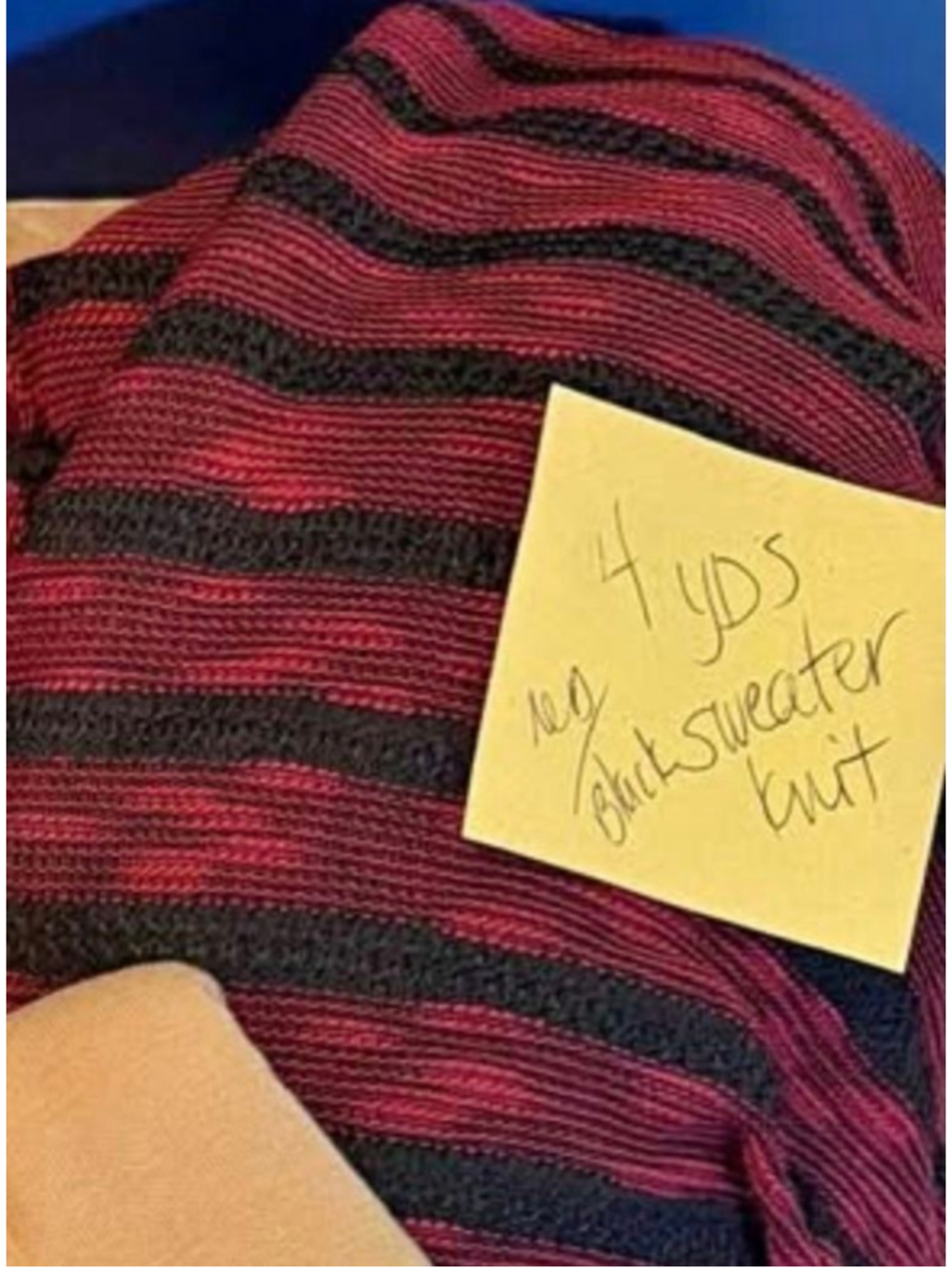 Striped Knit Sweater material‎ in Red & Black